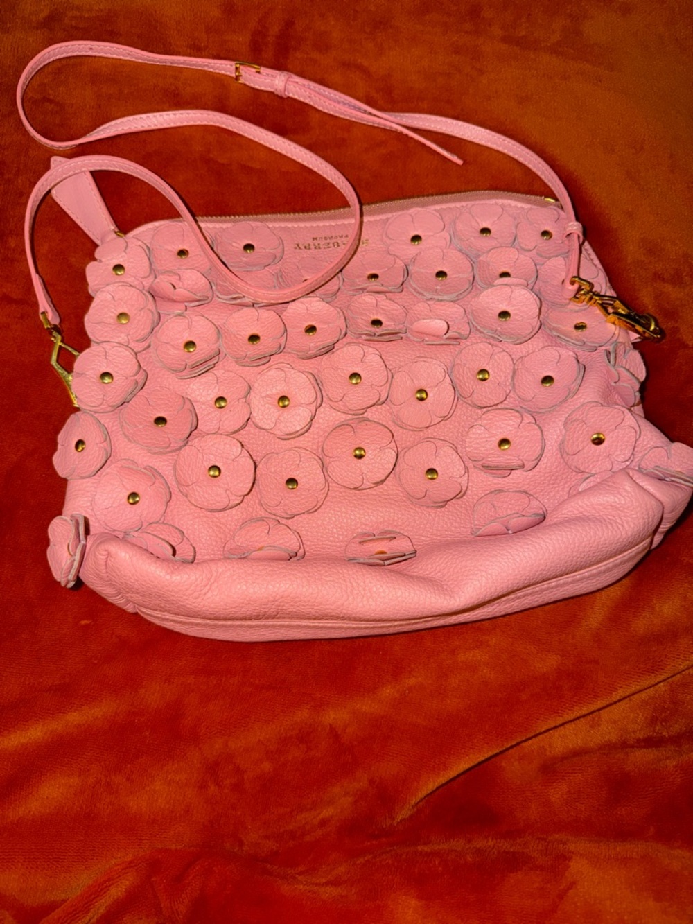 Burberry Prosum Pink Leather Flower Petal Clutch Crossbody bag - Picture 3 of 9